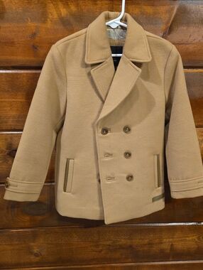 River Island Camel Double-Breasted Kids Peacoat